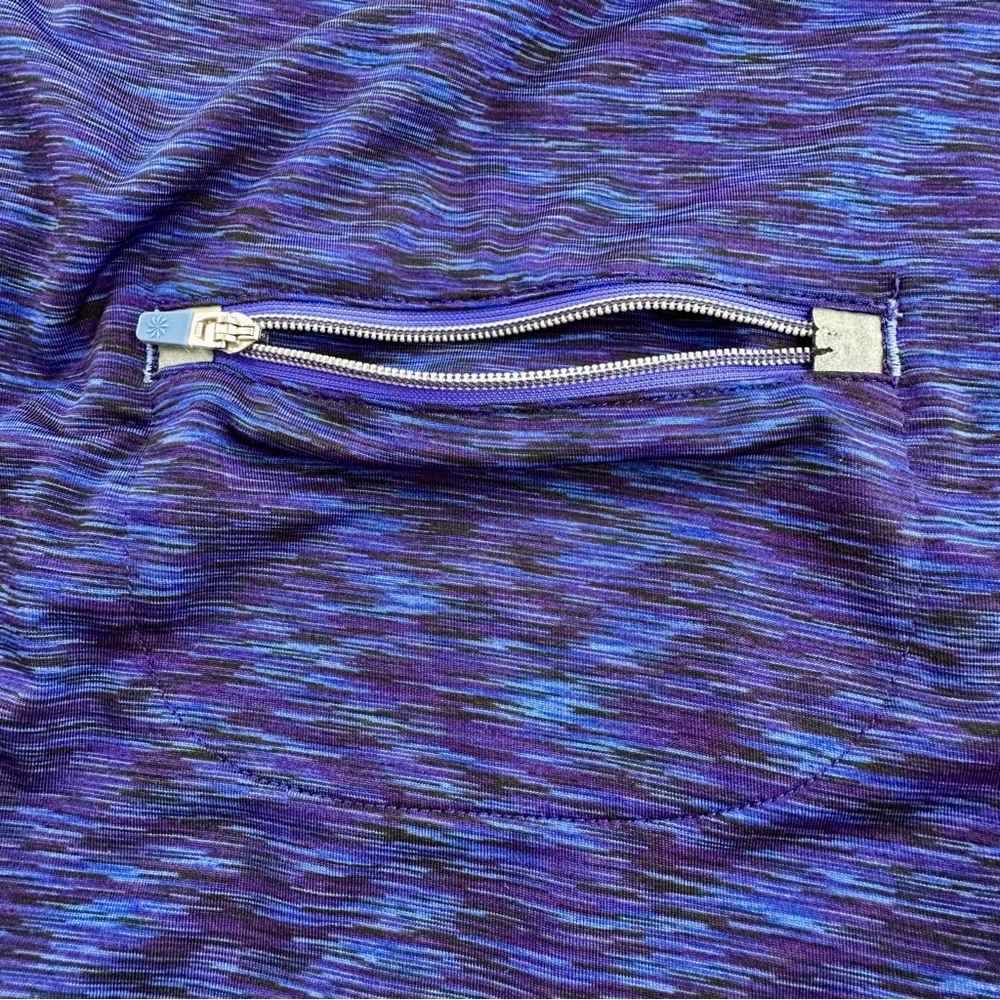 Athleta Purple and Blue Pop Space-Dye Athletic Tee, Small - Picture 7 of 12